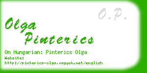 olga pinterics business card